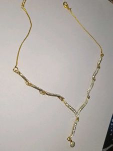 Sparkling Wave Necklace with Pendant