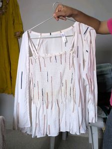 Chic Striped Smocked Top