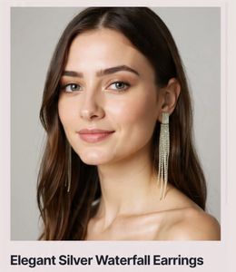Sparkling Silver Waterfall Dangle Earrings