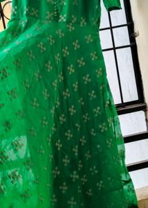 Vibrant Green Printed Kurta gown