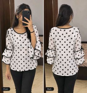 women's polka-dot print casual top