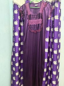Purple Satin Nightgown