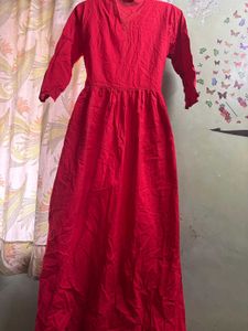 Red Embroidered Kurta