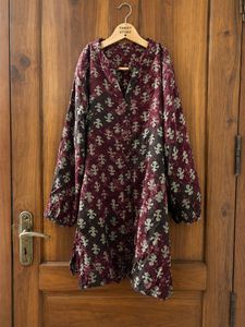 Maroon Printed short Kurta/short Top