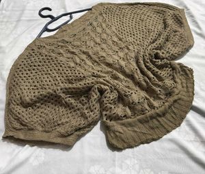 🎁Boho Olive Green Crochet Top C