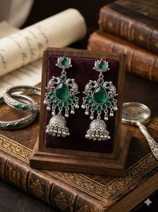 Elegant Green Jhumka Earrings