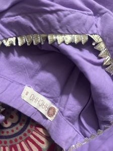 Lilac Anarkali Suit with Floral Dupatta