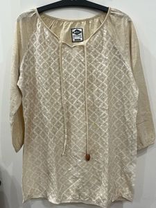 Cream Textured Boho Top
