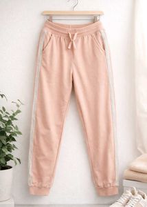 Comfortable Pink Joggers with Sparkle Side Stripe
