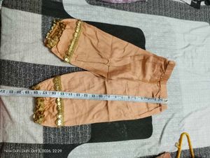 Peach Salwar Pants and frock of Sequins