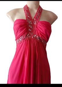 Stunning Red Halter Maxi Dress