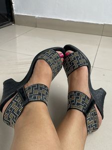 Sparkling Wedge Sandals
