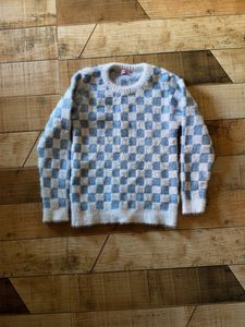Checkered Fuzzy Sweater