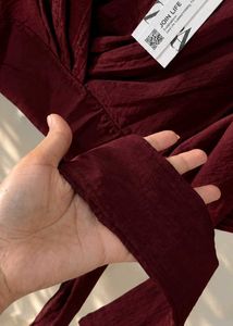 🍒 Cherry Burgundy Partywear Crop Top