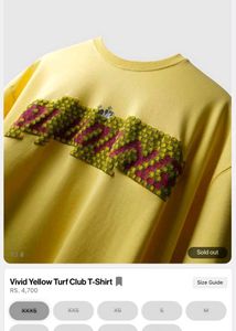 oversized bluorng yellow graphic print t shirt