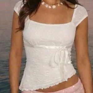 Chic White Lace Cap Sleeve Top