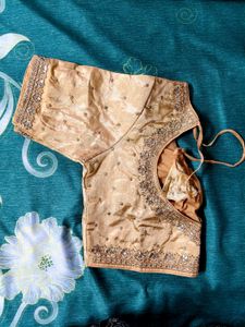 Gold heavy work Silk Blouse