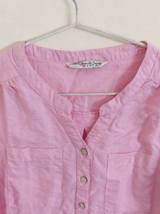 Chic Pink Henley Top