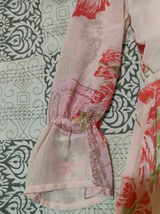 Floral Dress With Ruffled Long Sleeves