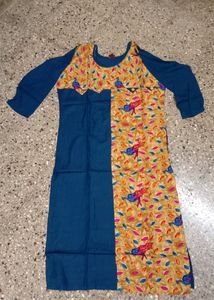 Brand New Kalamkari Peacock Print 3/4 Sleeves S Si