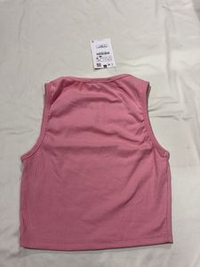 Cute Pink Ribbed Tank Top