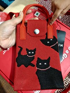Cute Red Cat Crossbody Bag