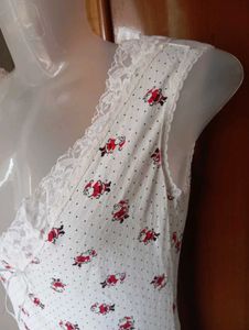 Women's Floral Bodysuit with Lace Trim