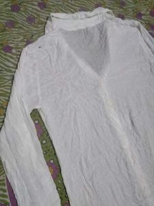 White Collared Button-Down Tunic