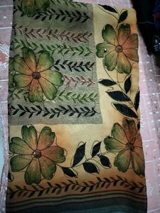 Beautiful Saree In Chiku Colour
