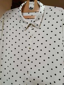 POLKA DOT BUTTON-DOWN DRESS