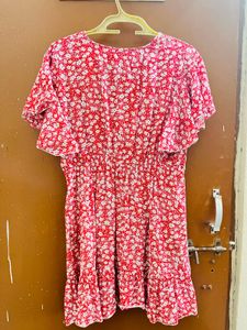 Red Floral Mini Dress
