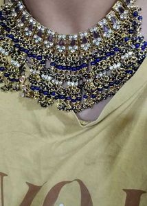 Statement Necklace - Blue &amp; Gold
