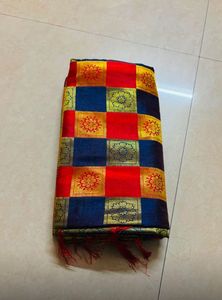Vibrant Checkered Silk Blend Saree