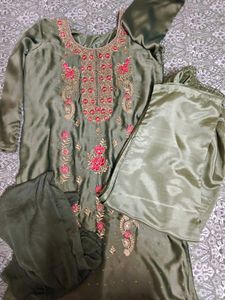 Embellished Silk Kurta Set