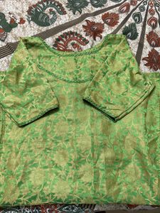 Parrot Green Boat Neck Kurta
