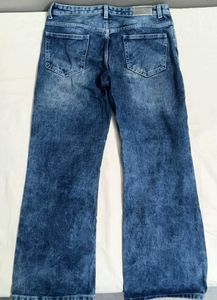 Ripped Wide Leg Blue Jeans
