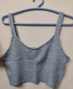 Sky Blue Knit Crop Top