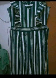 stripped black white jumpsuit