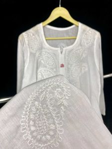 New White Short Kurti Top