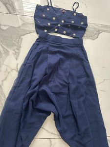 Navy Ethnic Co ord set With Jacket
