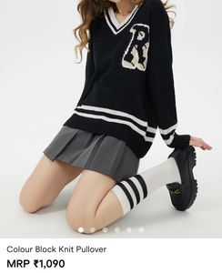V-Neck Knit Pullover Sweater