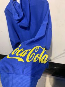 Blue Coca-Cola Graphic Hoodie