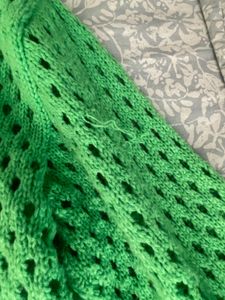 Green Crochet Knit Sweater