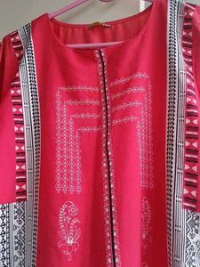 Vibrant Pink Printed Kurta