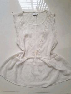 white crop top and sheer over layer