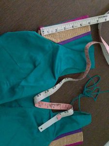 Teal Blouse with Decorative Trim