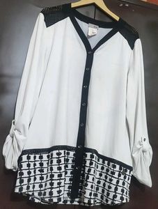 White & Black Top Like Shirt For 42 Bust