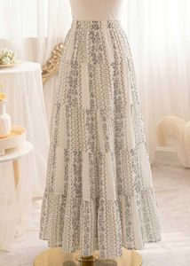 Boho Floral Tiered Maxi Skirts