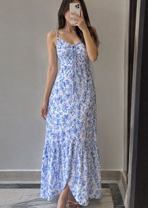 Blue Floral Maxi Dress