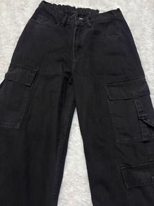 Black Wide Leg Cargo Pants